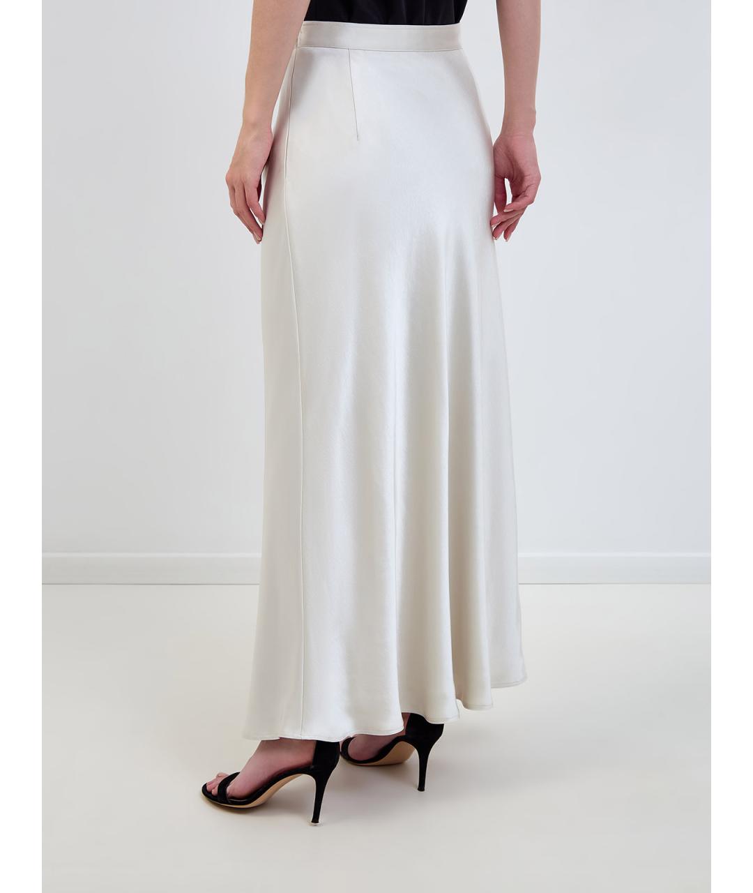 GENTRY PORTOFINO Белая полиэстеровая юбка макси, фото 4