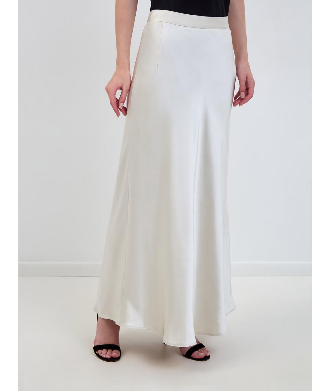 GENTRY PORTOFINO Белая полиэстеровая юбка макси, фото 3