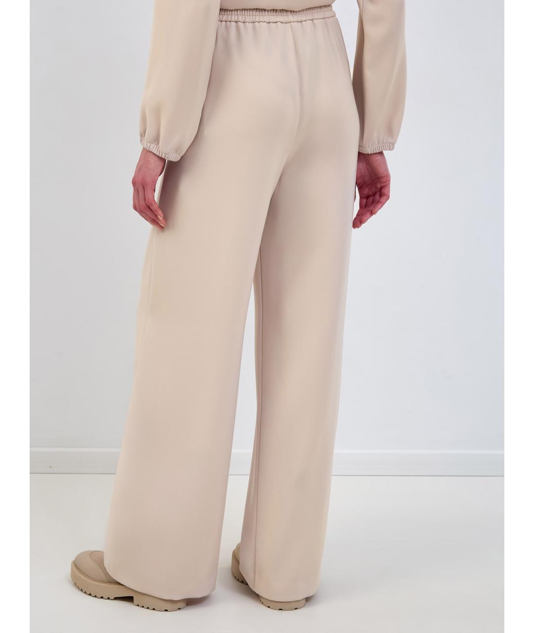 HERNO Бежевые полиэстеровые прямые брюки, фото 4