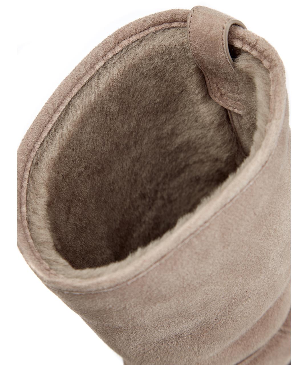 SANTONI Бежевые замшевые полусапоги, фото 7