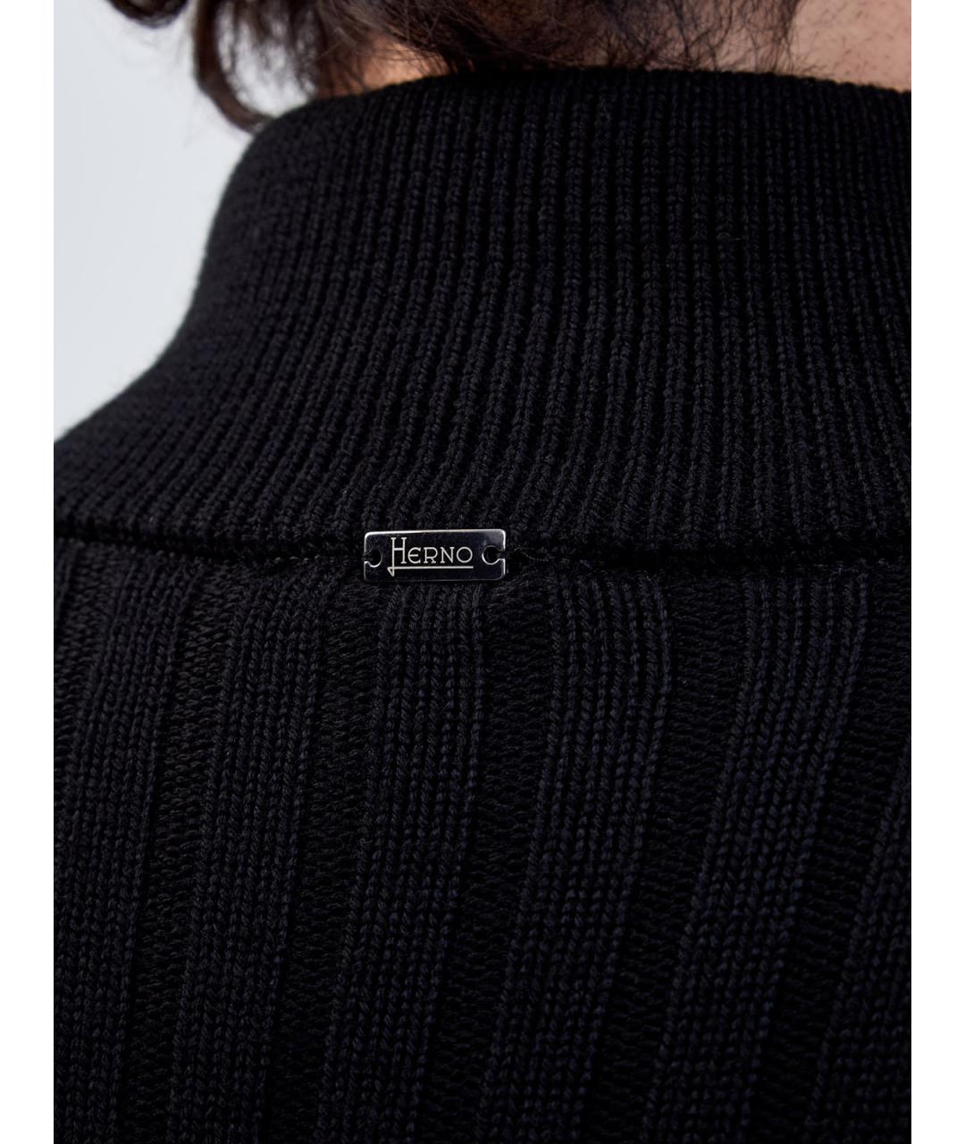 HERNO Черный полиэстеровый кардиган, фото 5