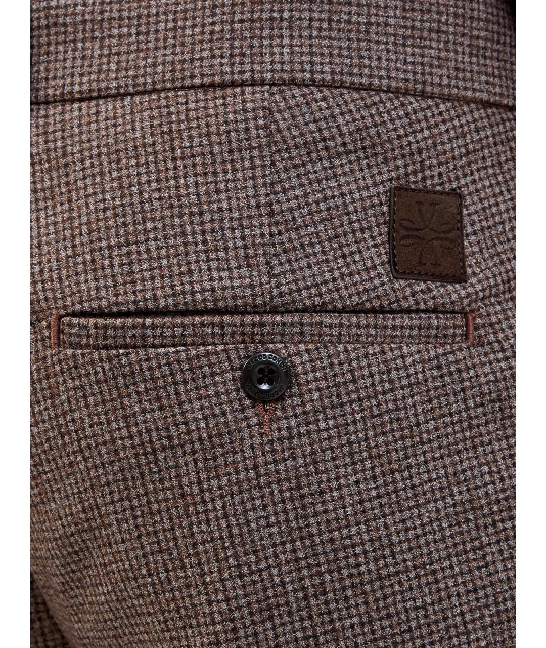 JACOB COHEN Коричневые шерстяные повседневные брюки, фото 5