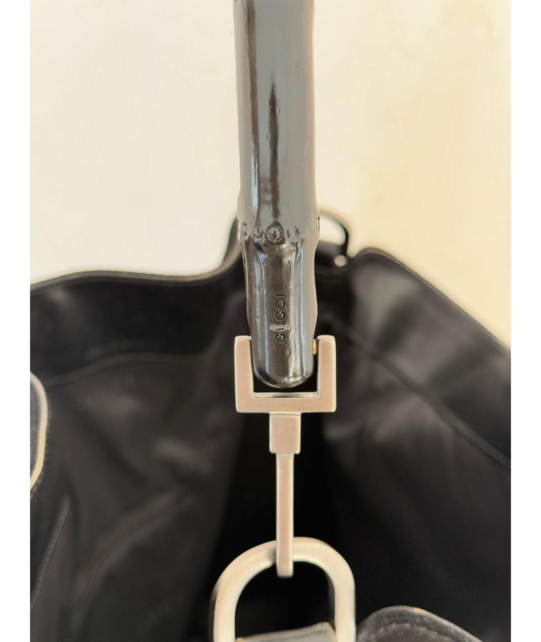 GUCCI Черная замшевая сумка с короткими ручками, фото 8