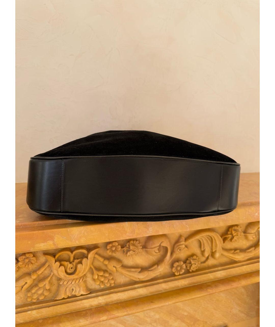 GUCCI Черная замшевая сумка с короткими ручками, фото 7