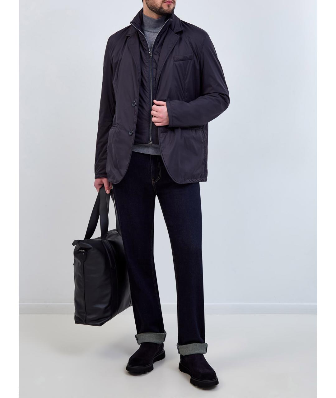 HERNO Синяя полиамидовая куртка, фото 2