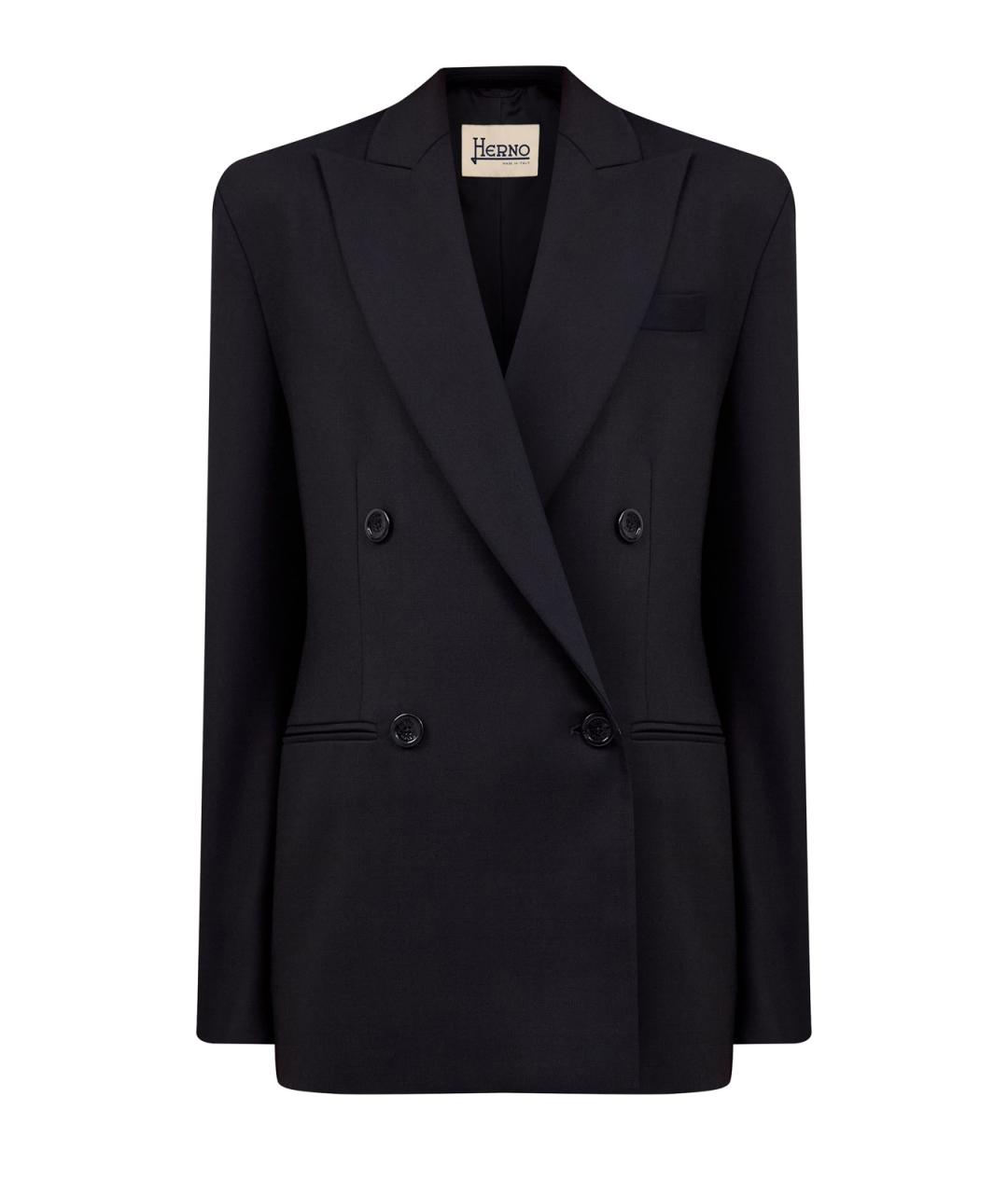 HERNO Черный шерстяной жакет/пиджак, фото 1