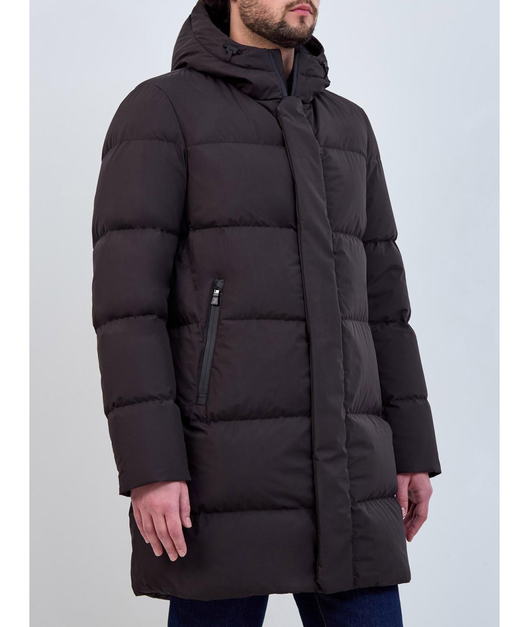 HERNO Черный полиэстеровый пуховик, фото 3