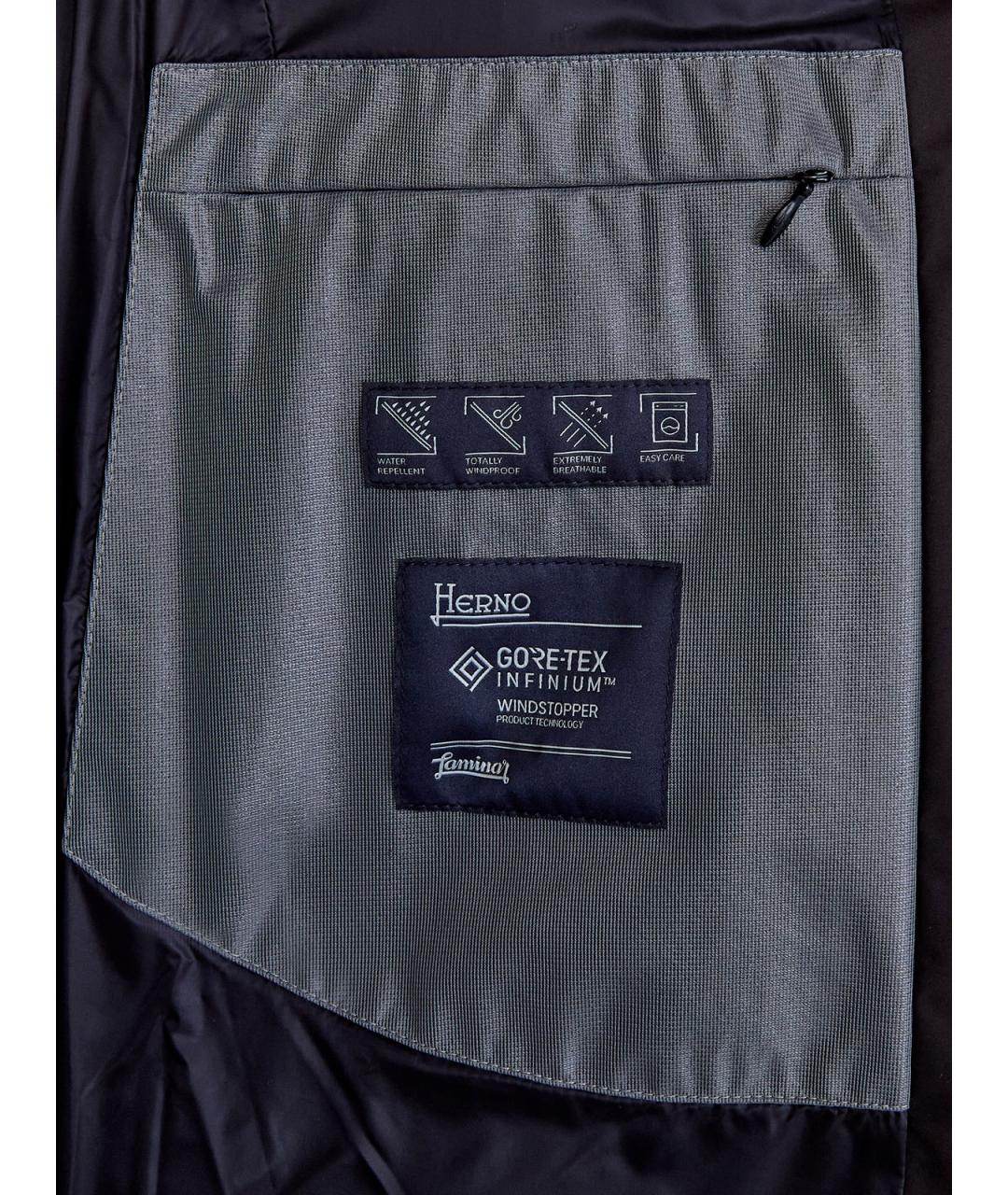 HERNO Черный полиэстеровый пуховик, фото 7