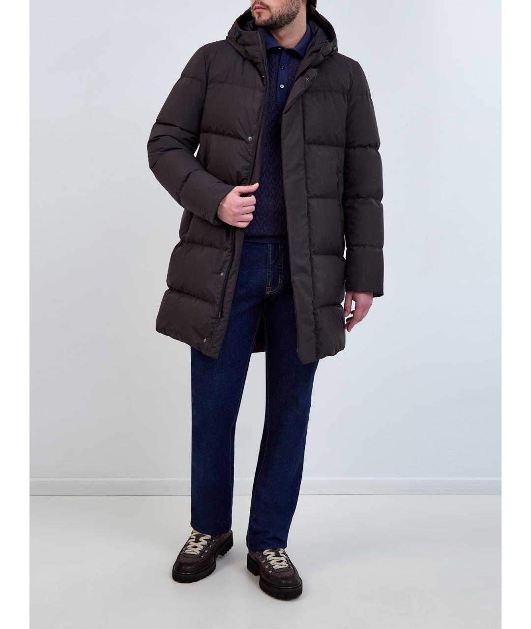 HERNO Черный полиэстеровый пуховик, фото 2