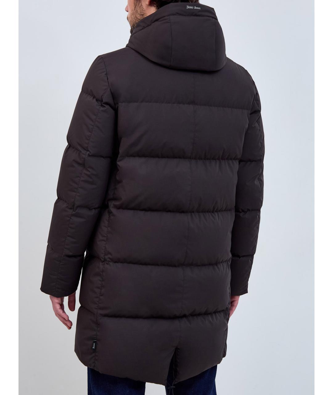 HERNO Черный полиэстеровый пуховик, фото 4