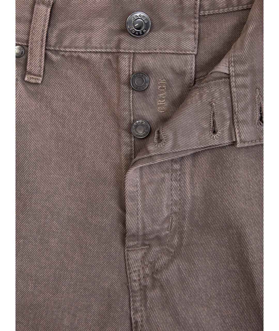 JACOB COHEN Коричневые хлопковые прямые джинсы, фото 6