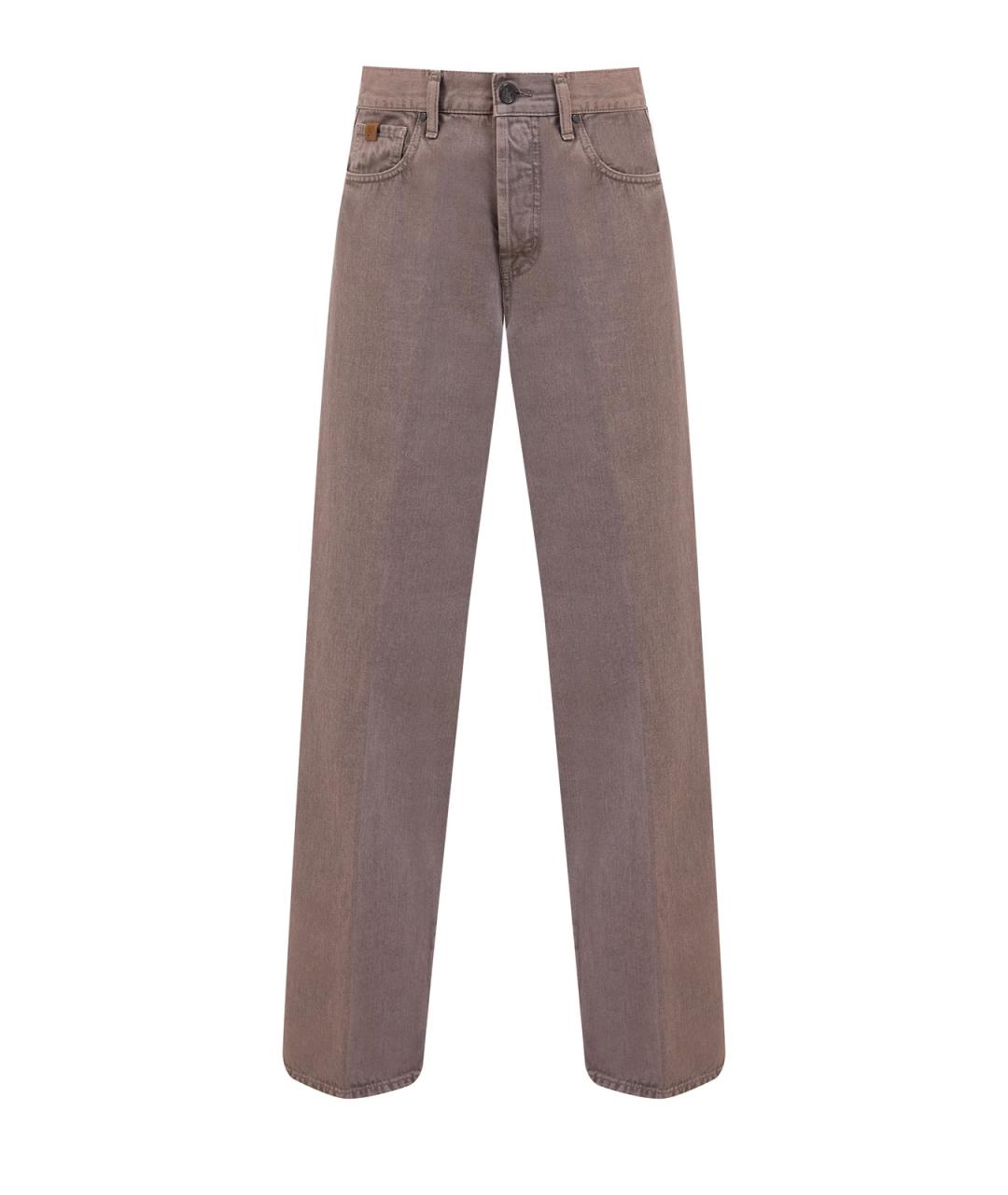 JACOB COHEN Коричневые хлопковые прямые джинсы, фото 1