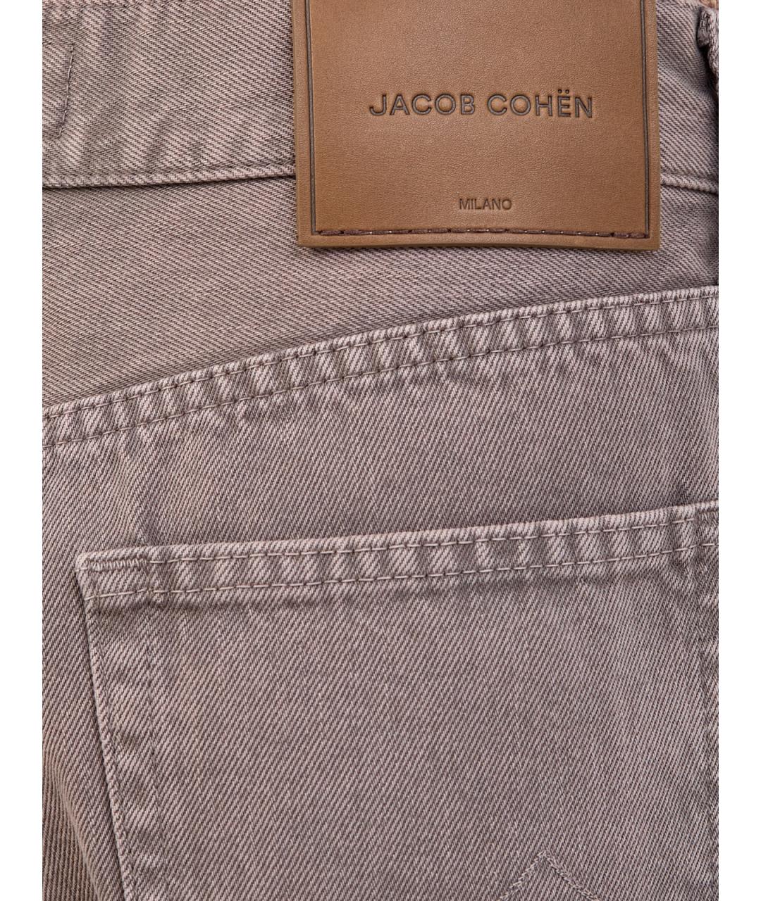 JACOB COHEN Коричневые хлопковые прямые джинсы, фото 5