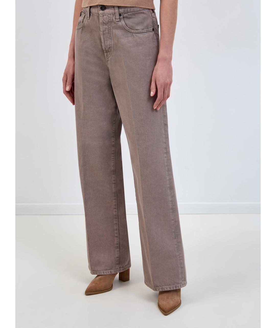 JACOB COHEN Коричневые хлопковые прямые джинсы, фото 3
