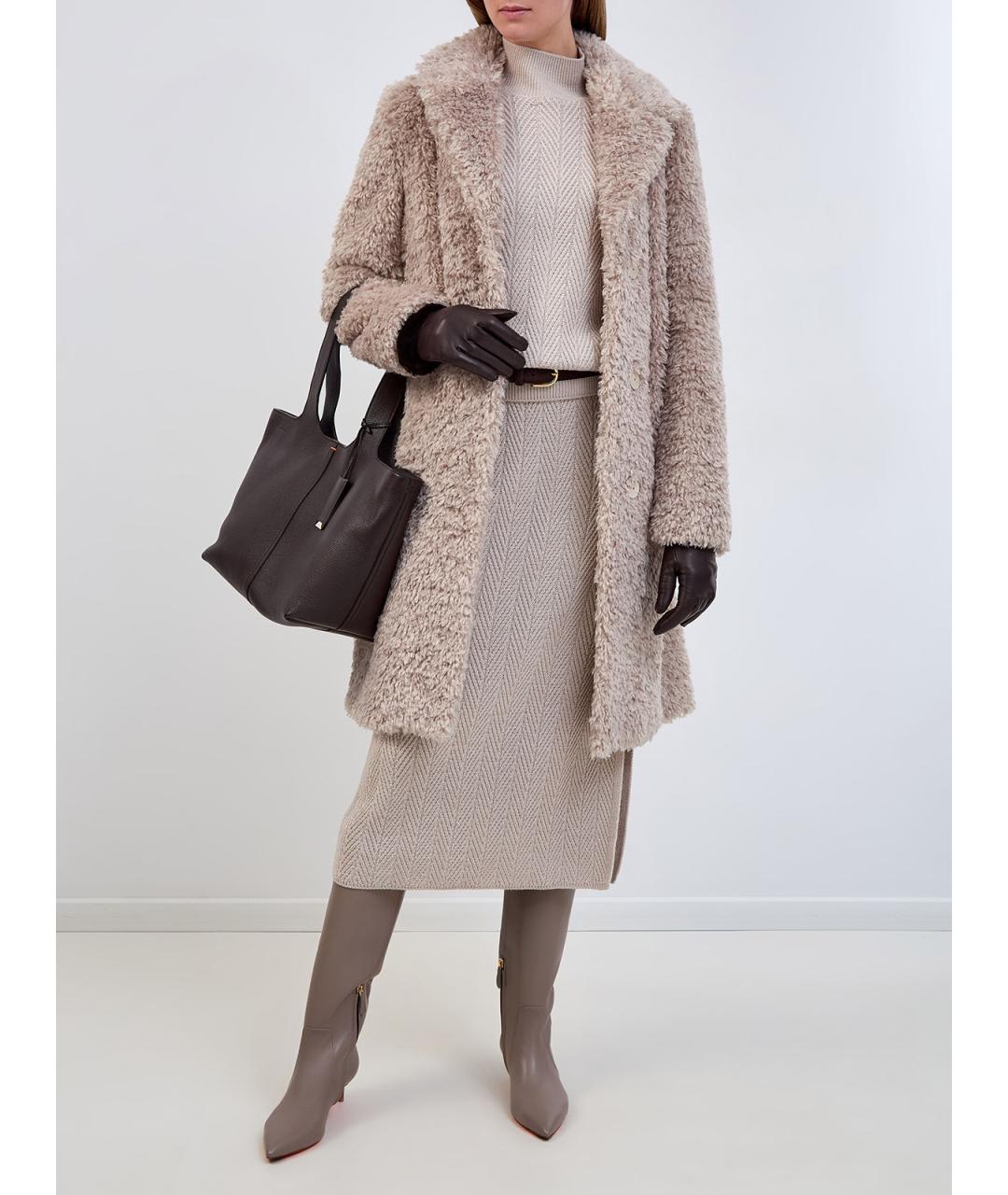 HERNO Бежевое полиэстеровое пальто, фото 2