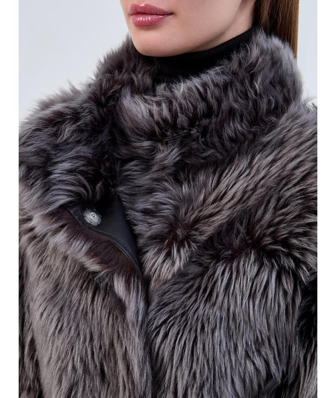YVES SALOMON Антрацитовая меховая шуба, фото 6