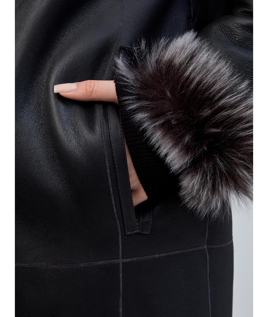 YVES SALOMON Антрацитовая меховая шуба, фото 7