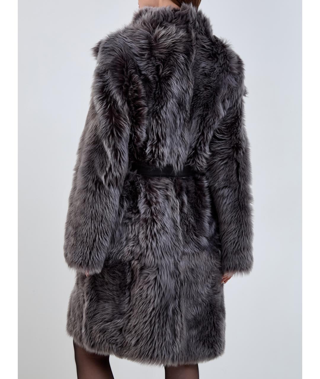 YVES SALOMON Антрацитовая меховая шуба, фото 5