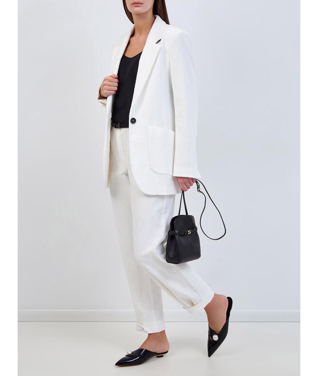 LORENA ANTONIAZZI Белые хлопковые прямые брюки, фото 2