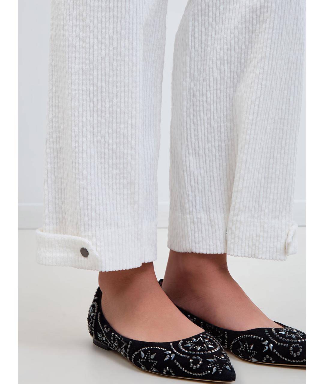 LORENA ANTONIAZZI Белые хлопковые прямые брюки, фото 6