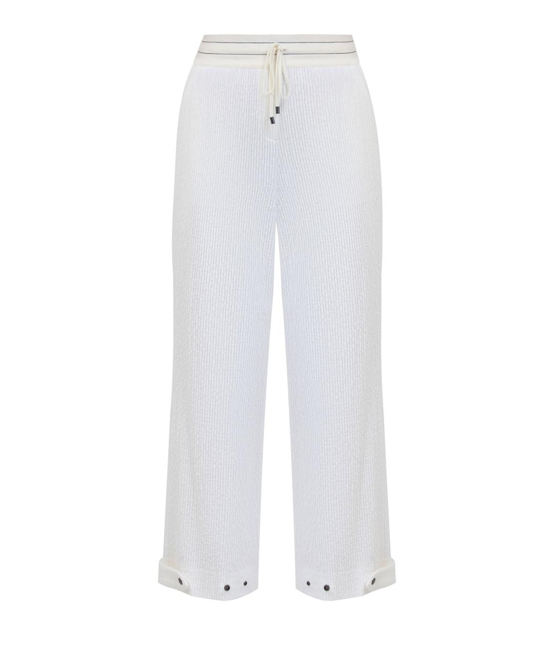 LORENA ANTONIAZZI Белые хлопковые прямые брюки, фото 1