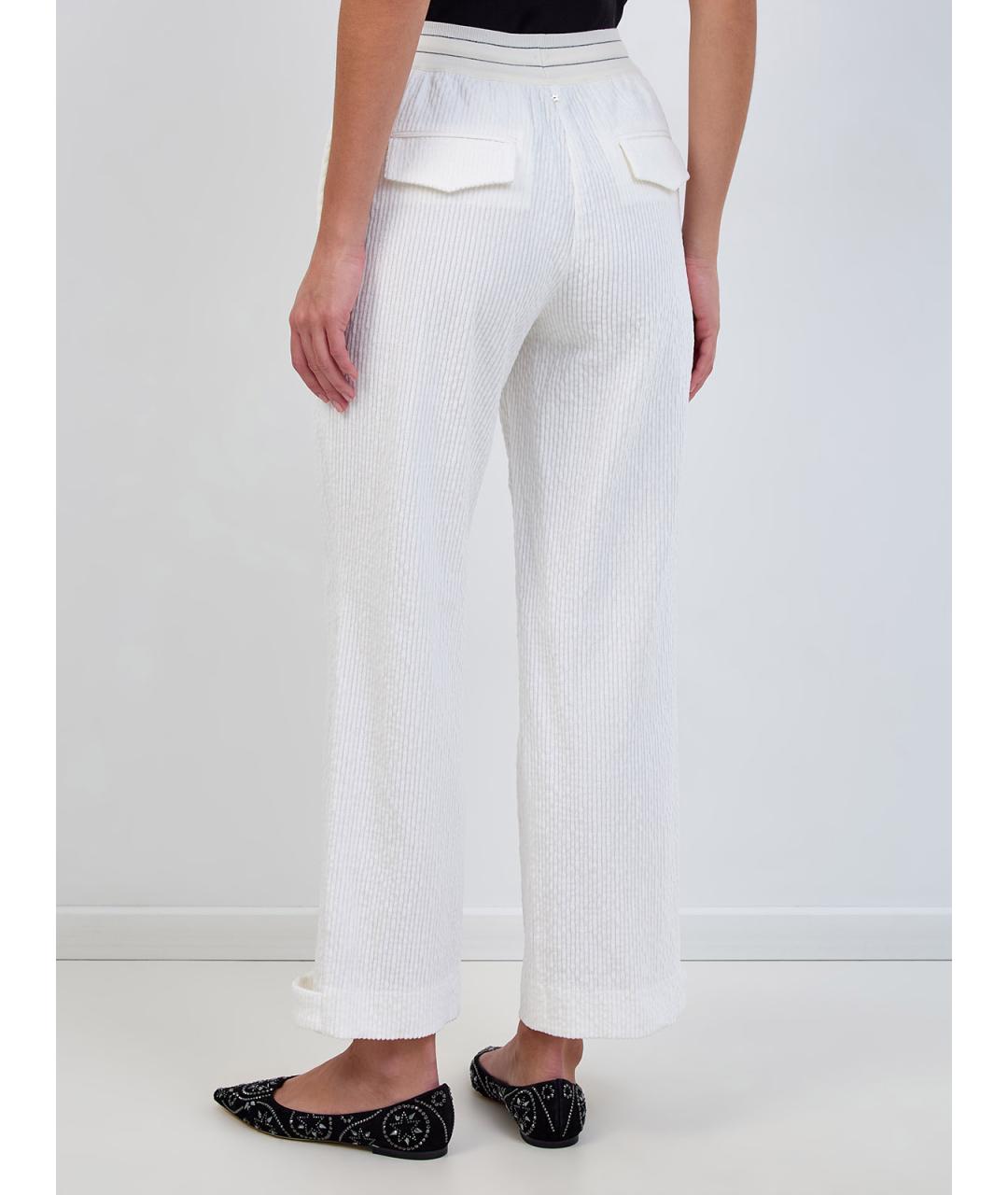 LORENA ANTONIAZZI Белые хлопковые прямые брюки, фото 4