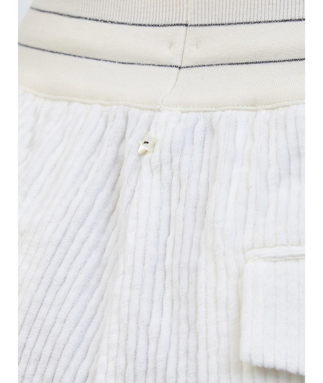 LORENA ANTONIAZZI Белые хлопковые прямые брюки, фото 5