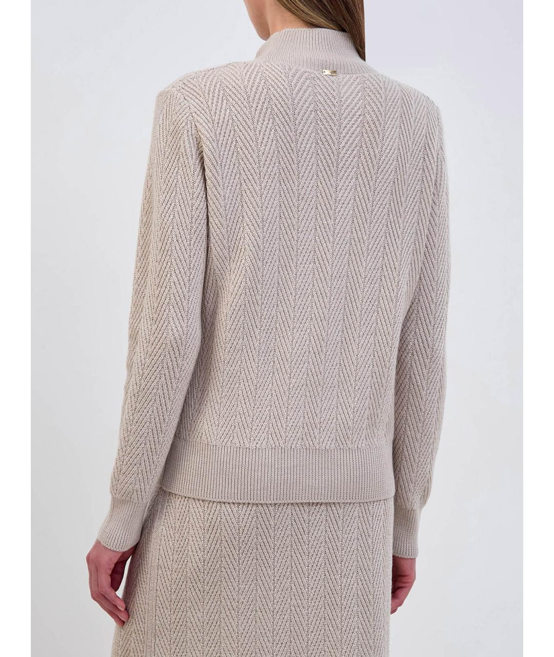 HERNO Бежевый шерстяной джемпер / свитер, фото 4