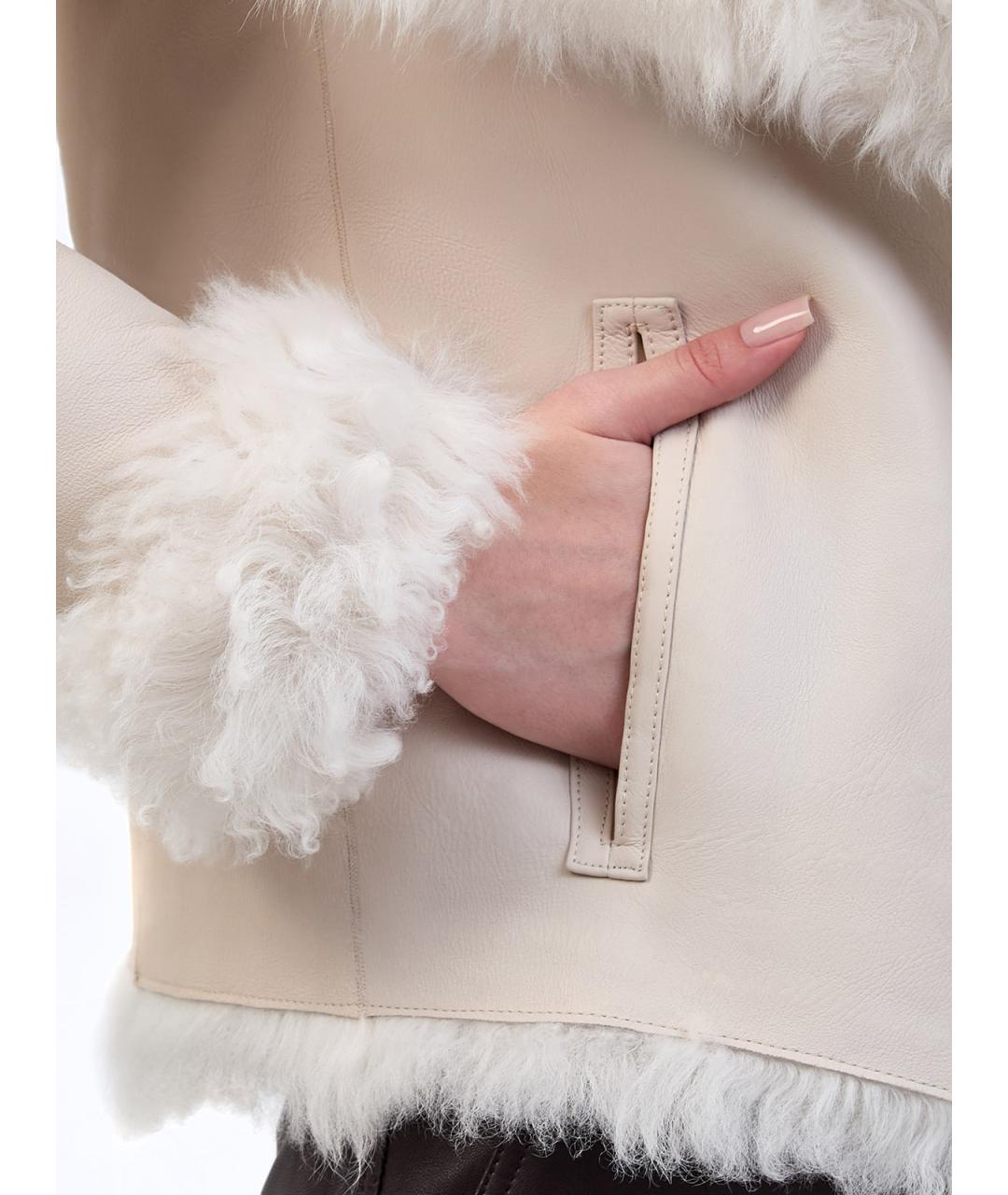 YVES SALOMON Белая меховая шуба, фото 7