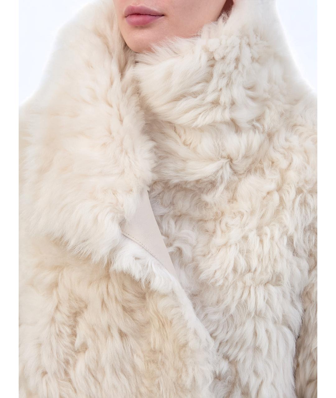 YVES SALOMON Белая меховая шуба, фото 6