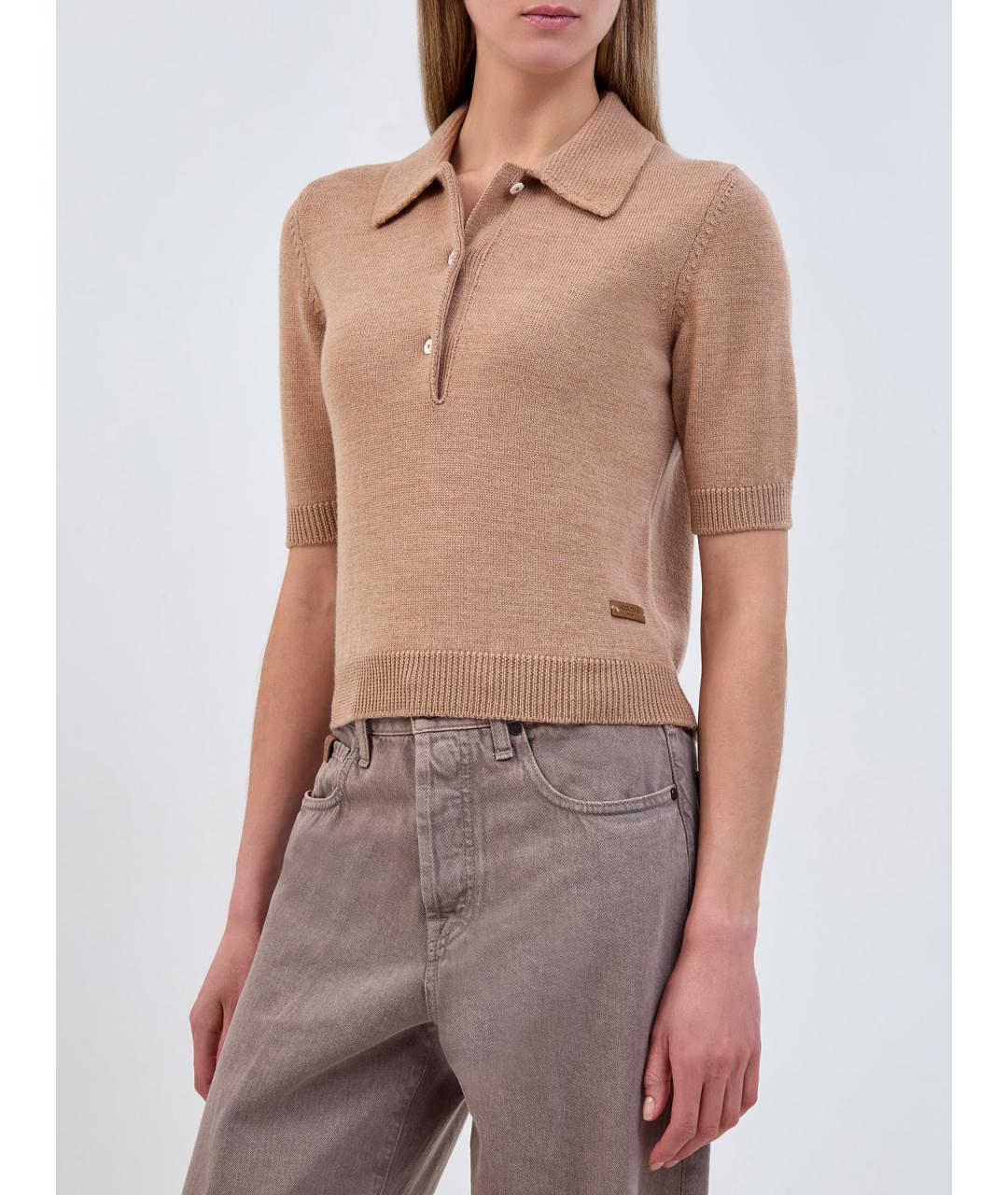 JACOB COHEN Коричневый шерстяной джемпер / свитер, фото 3