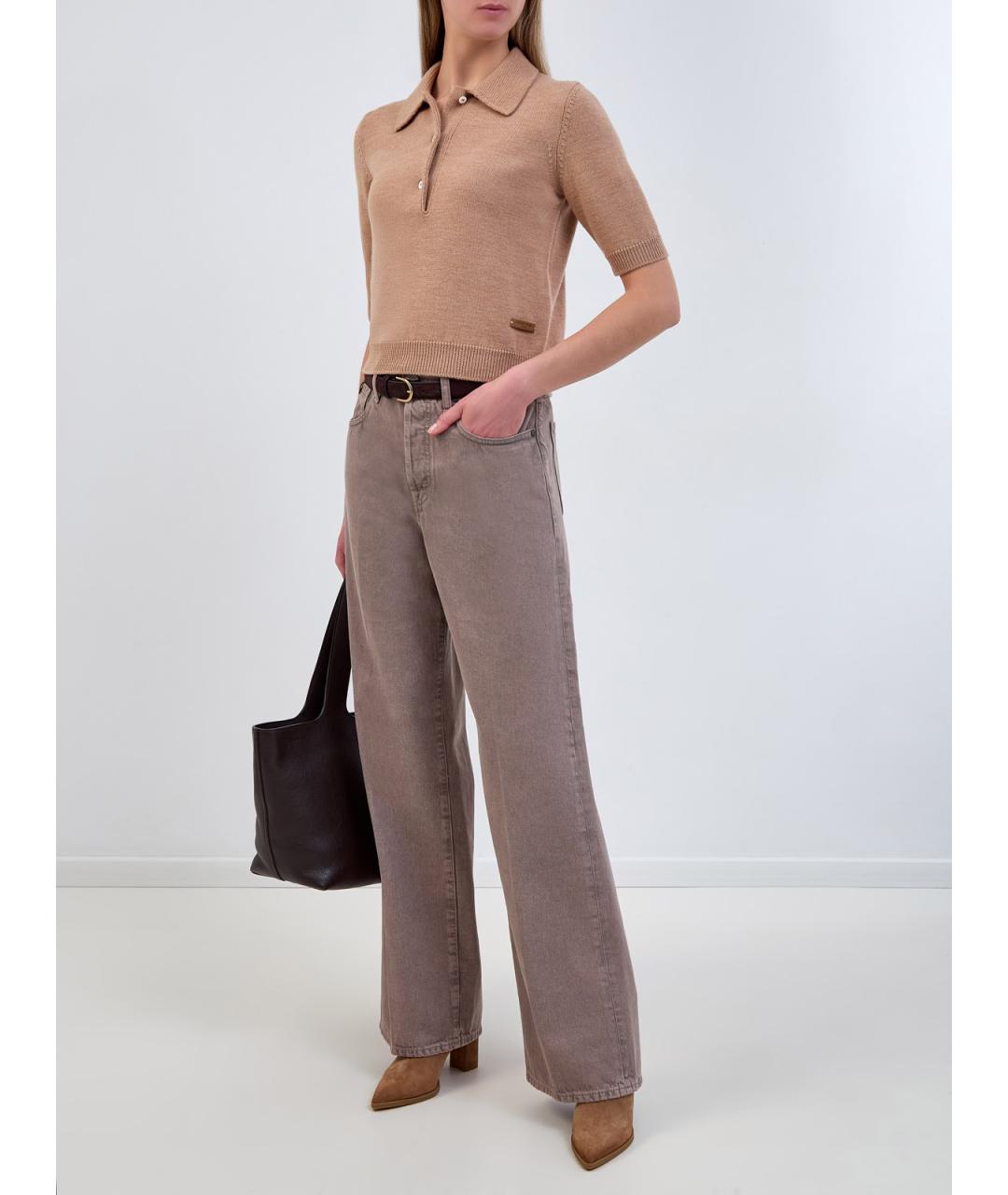 JACOB COHEN Коричневый шерстяной джемпер / свитер, фото 2