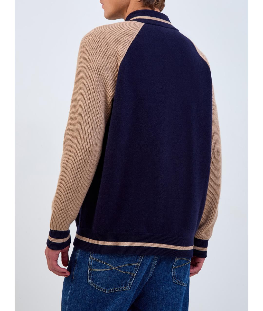 BRUNELLO CUCINELLI Синий шерстяной кардиган, фото 4