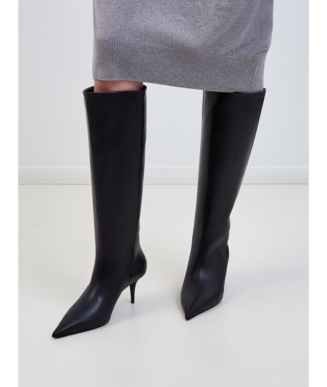 FABIANA FILIPPI Черные кожаные сапоги, фото 2