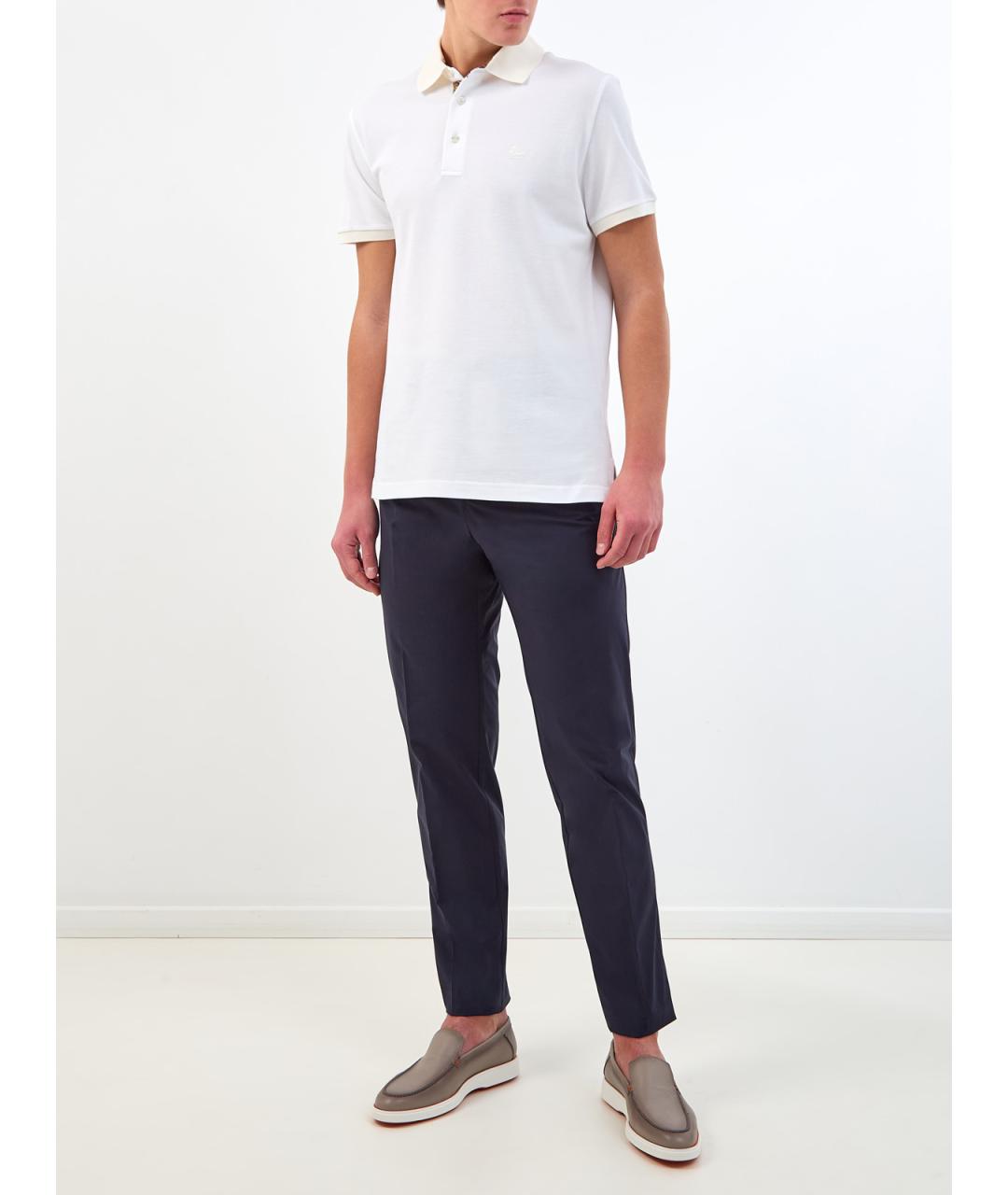 ETRO Белое хлопковое поло с коротким рукавом, фото 2