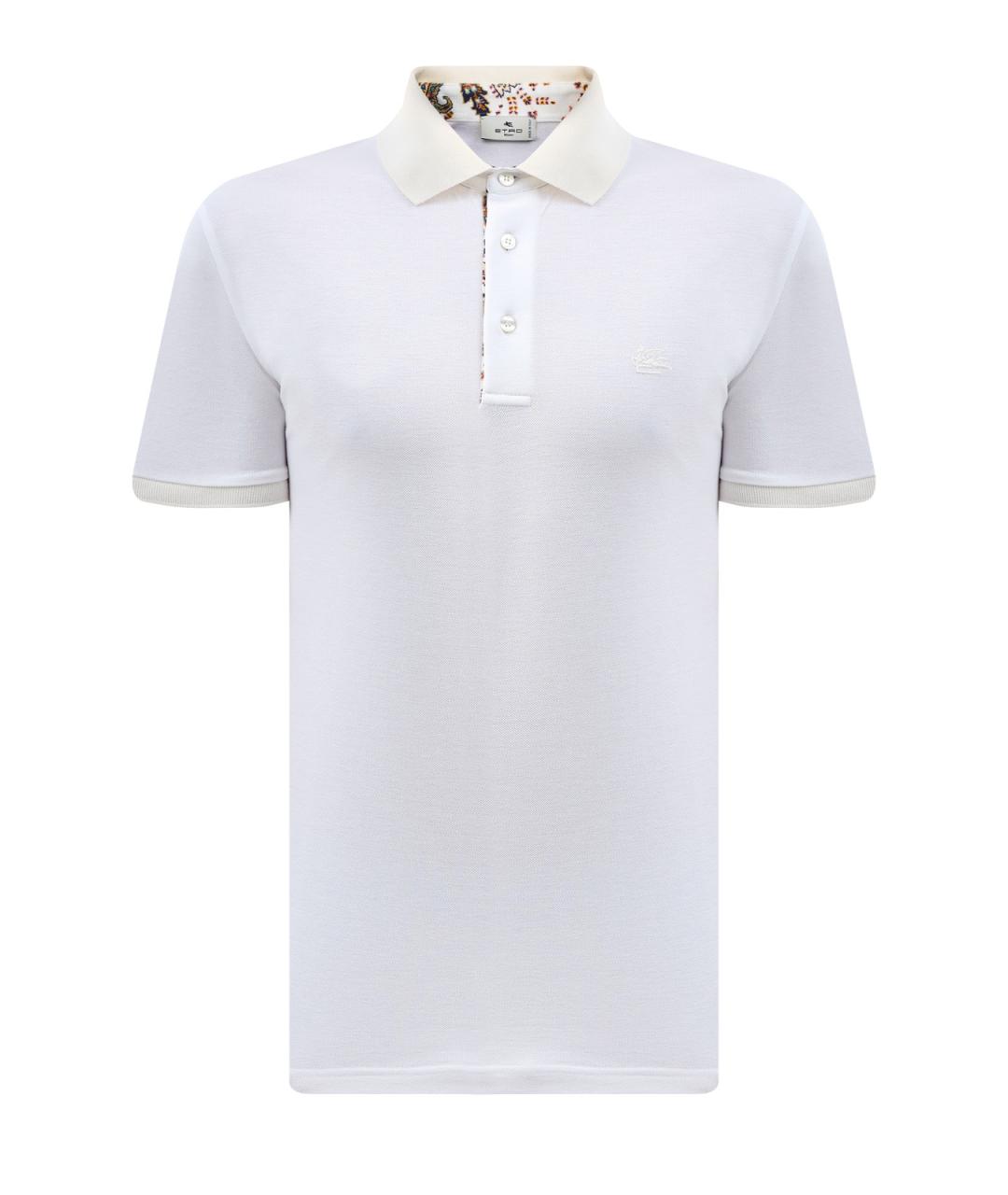 ETRO Белое хлопковое поло с коротким рукавом, фото 1