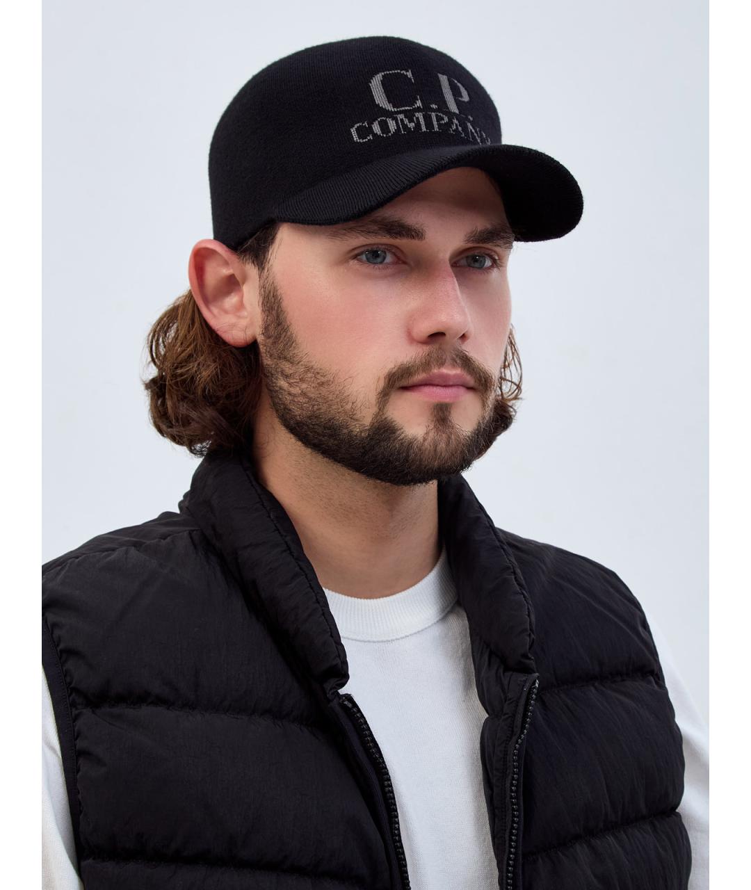 CP COMPANY Черная шерстяная кепка/бейсболка, фото 2
