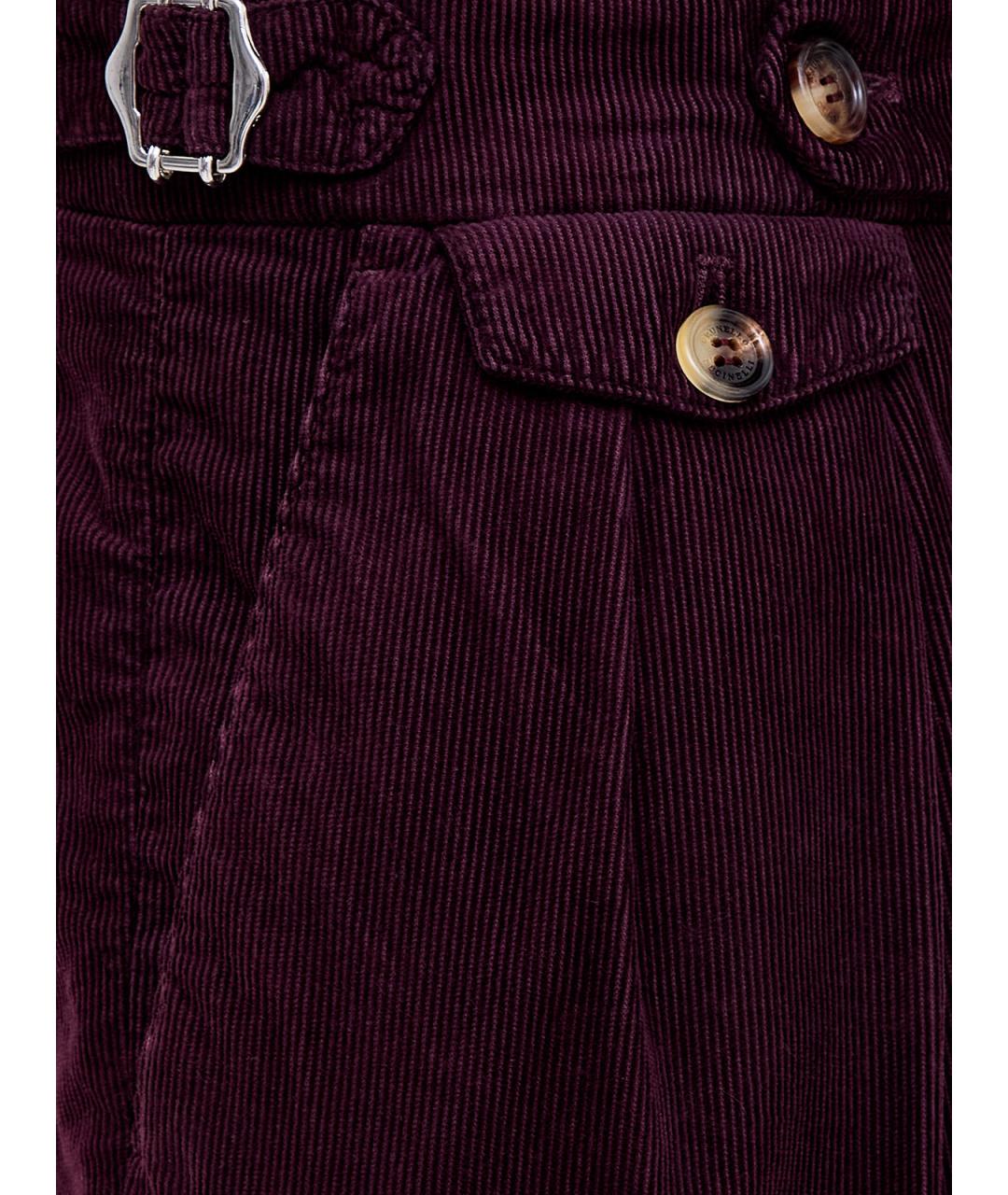 BRUNELLO CUCINELLI Фиолетовые хлопковые повседневные брюки, фото 5