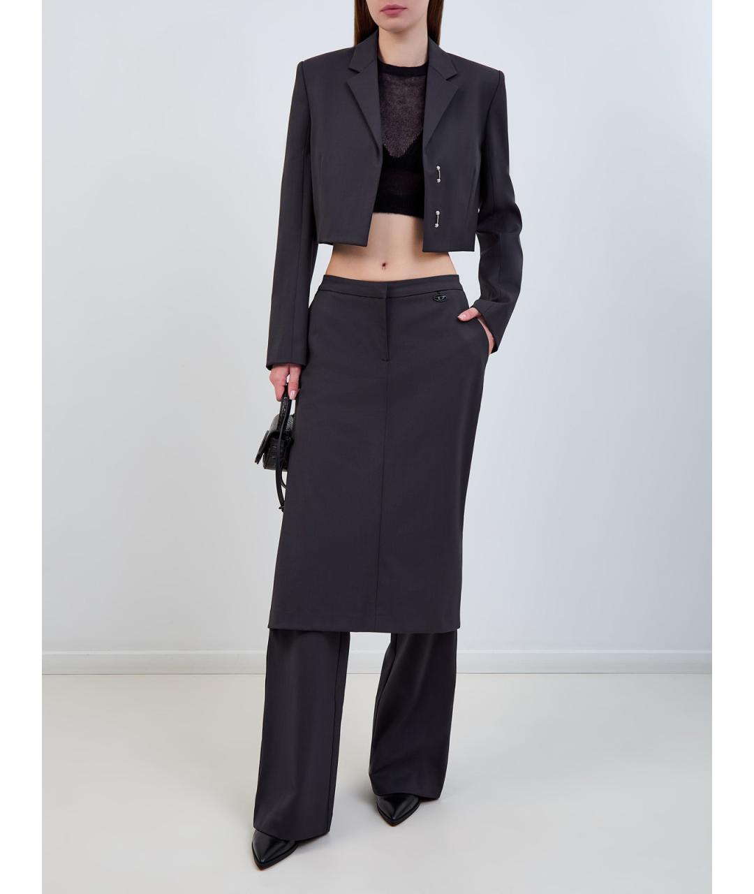 DIESEL Черная шерстяная майка, фото 2