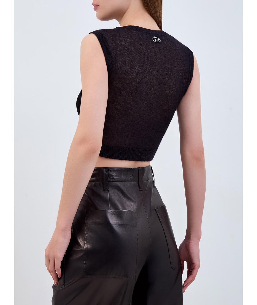 DIESEL Черная шерстяная майка, фото 4