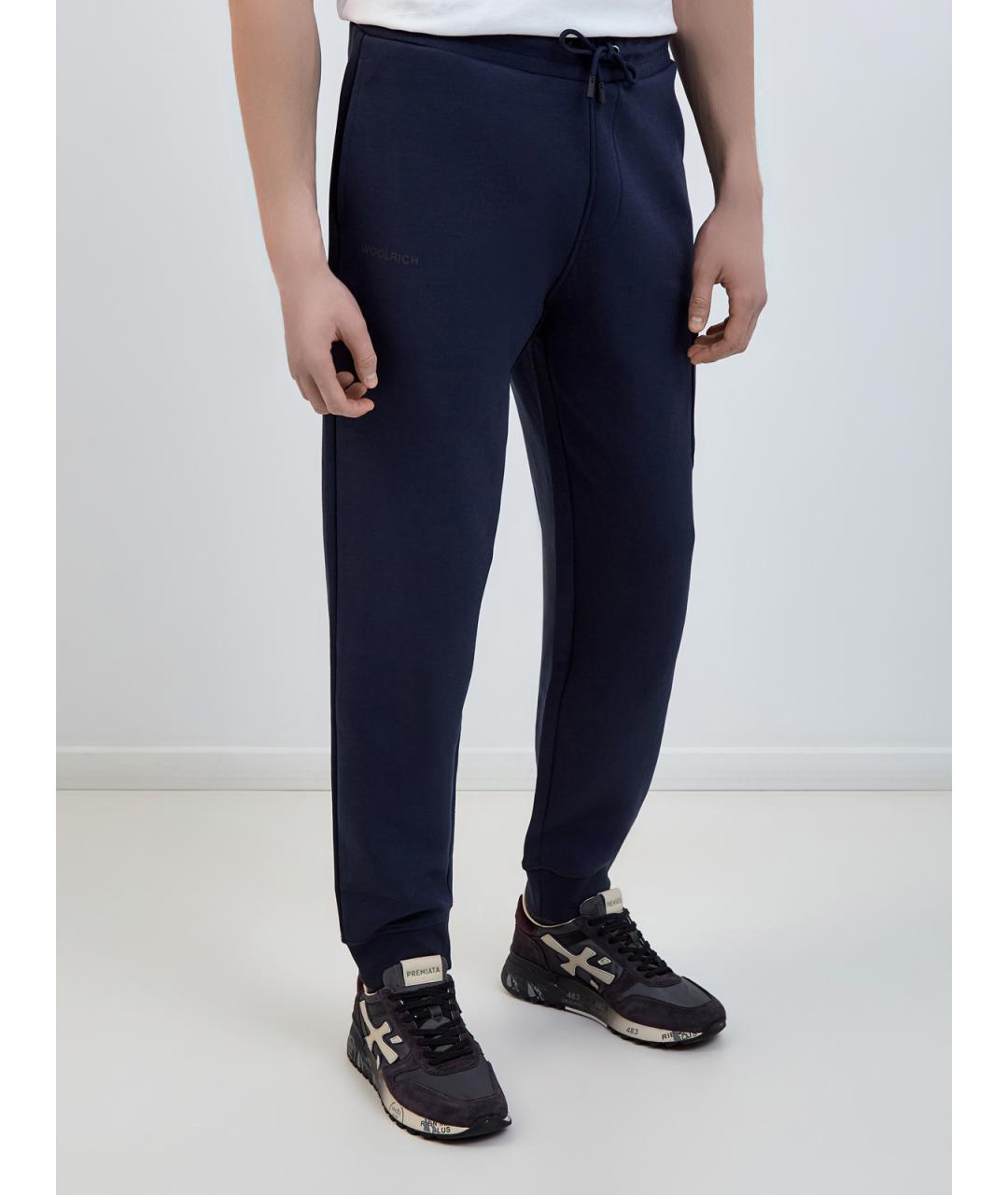 WOOLRICH Темно-синие хлопковые повседневные брюки, фото 3