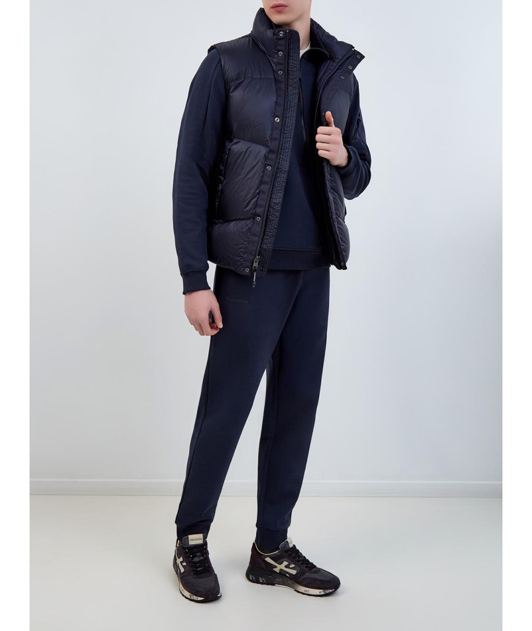 WOOLRICH Темно-синие хлопковые повседневные брюки, фото 2