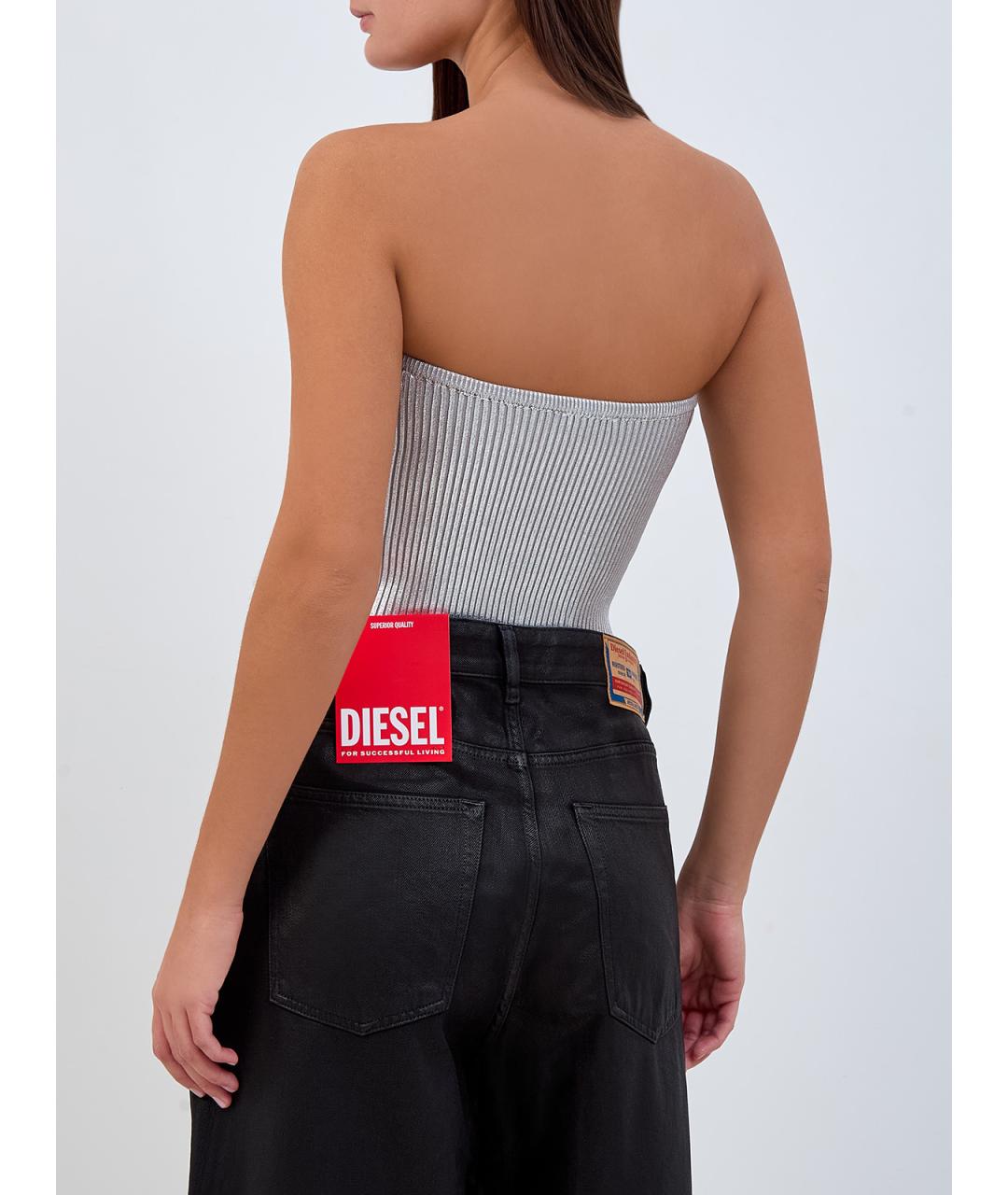 DIESEL Серебряная хлопковая майка, фото 4