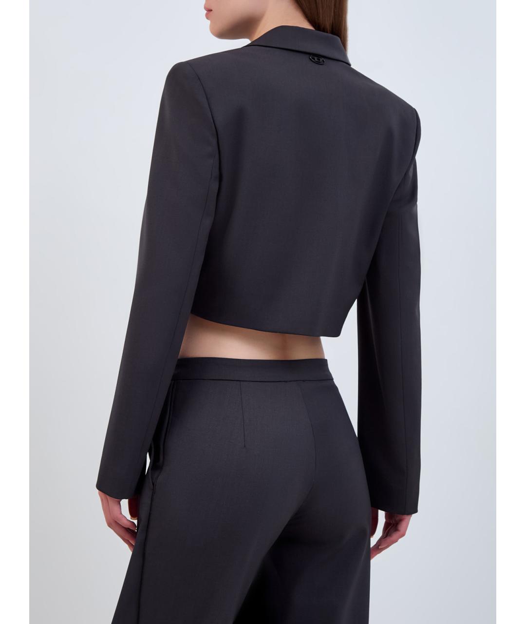 DIESEL Антрацитовый полиэстеровый жакет/пиджак, фото 4