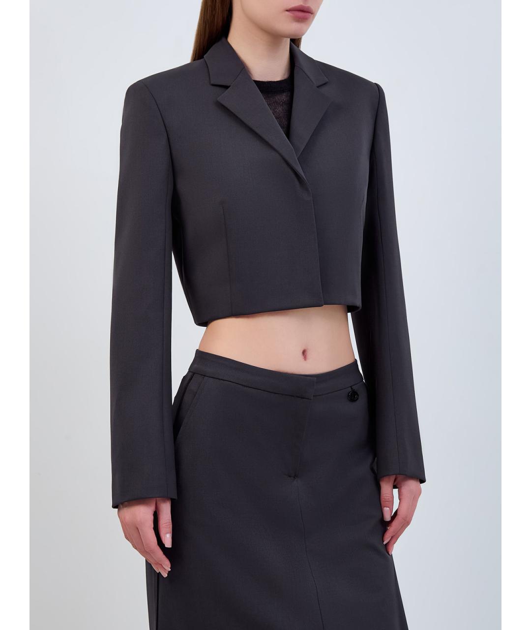 DIESEL Антрацитовый полиэстеровый жакет/пиджак, фото 3