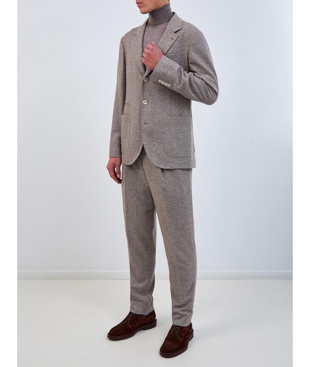 BRUNELLO CUCINELLI Бежевый классический костюм, фото 3