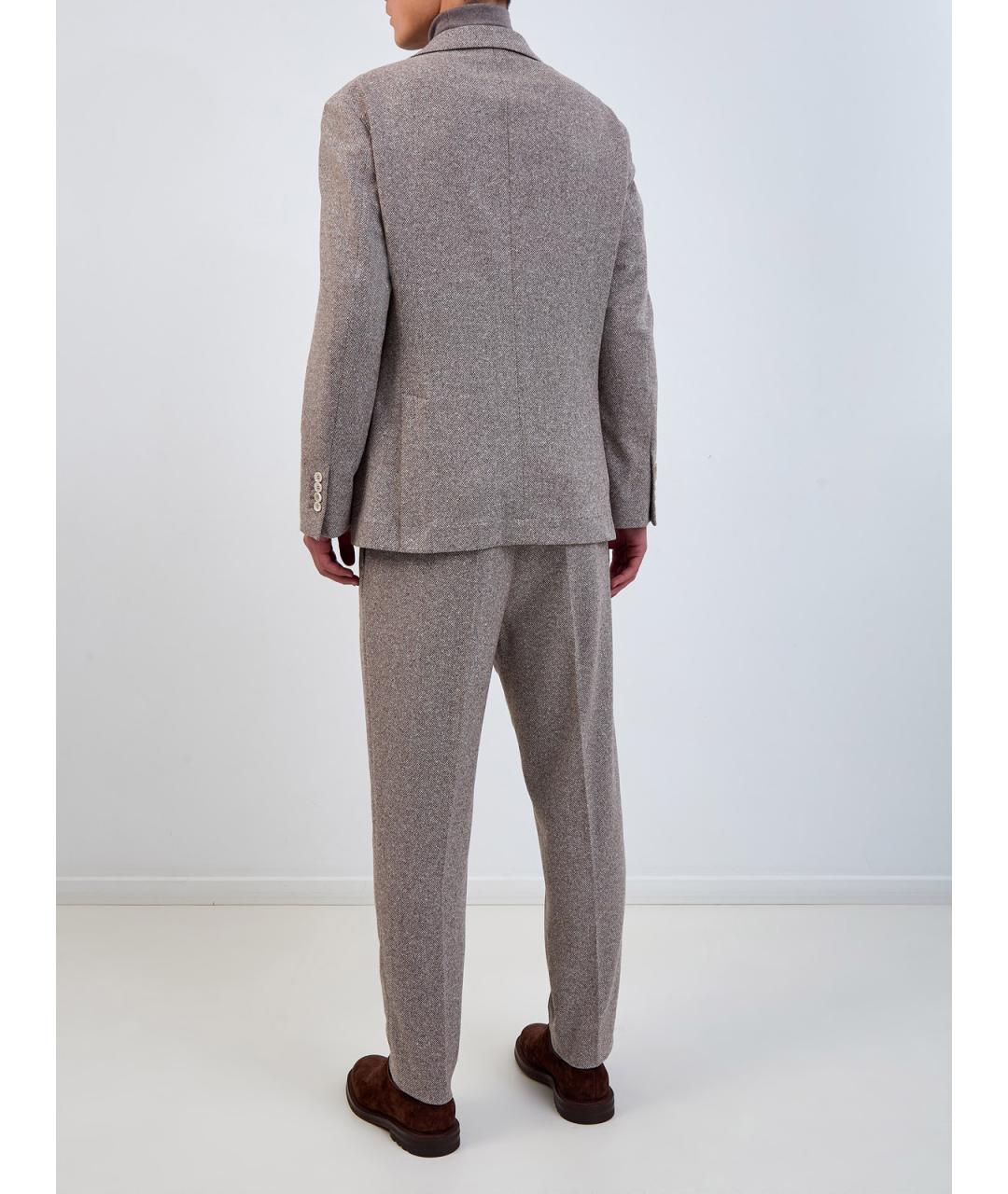 BRUNELLO CUCINELLI Бежевый классический костюм, фото 4
