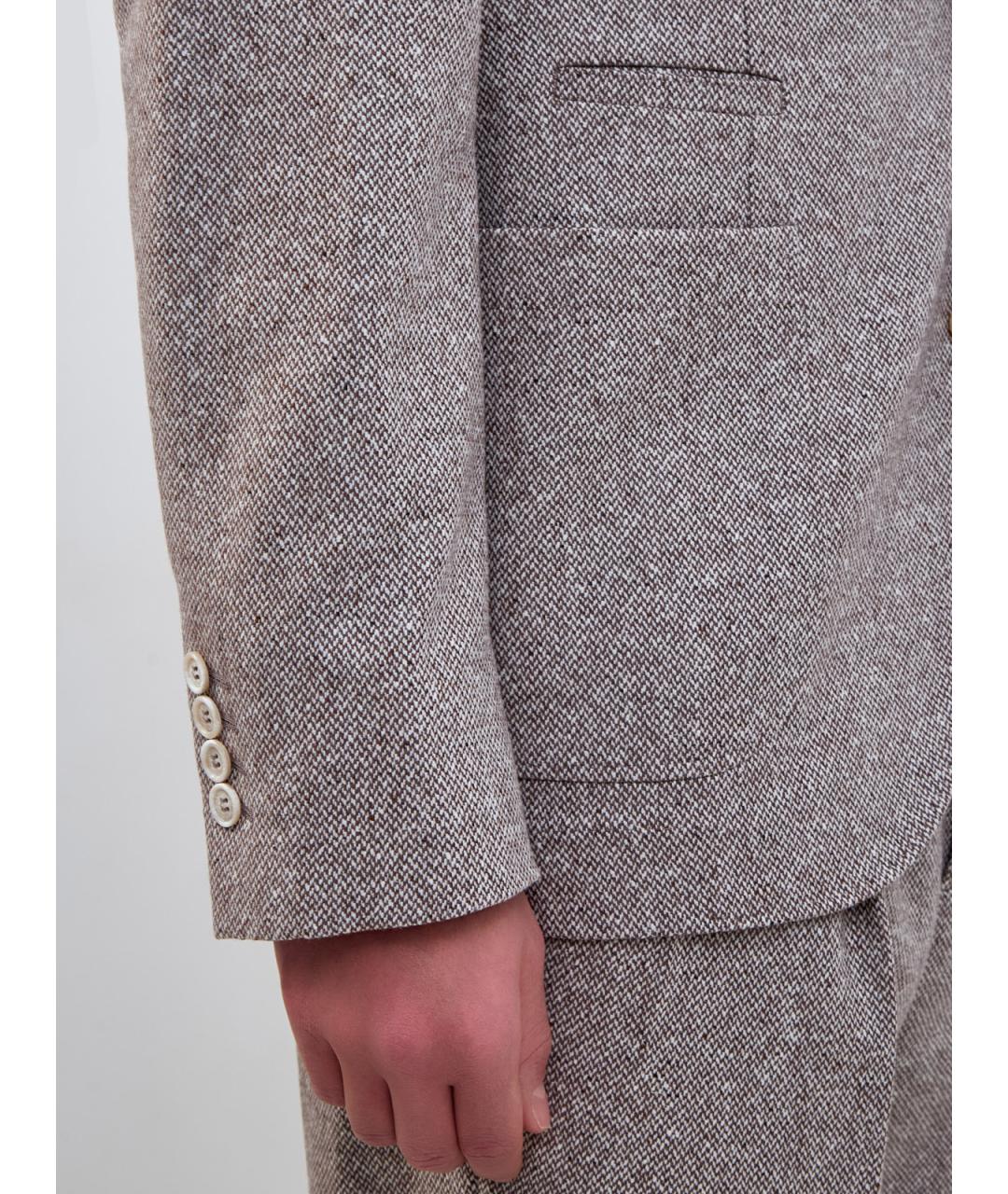 BRUNELLO CUCINELLI Бежевый классический костюм, фото 5