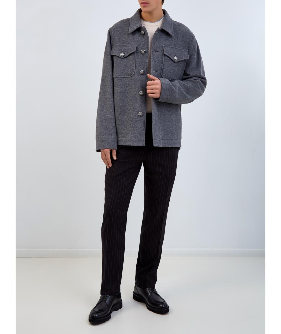 BRUNELLO CUCINELLI Черные шерстяные классические брюки, фото 2