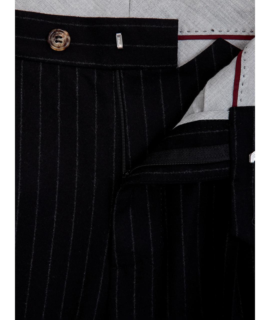 BRUNELLO CUCINELLI Черные шерстяные классические брюки, фото 6